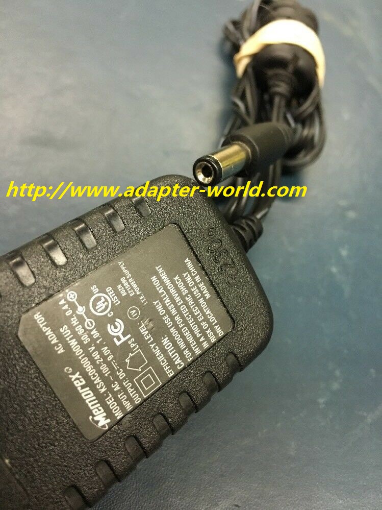 *100% Brand NEW* MEMOREX 9V DC 1A KSAC0900100W1US AC Power Supply Adapter Charger Free shipping!